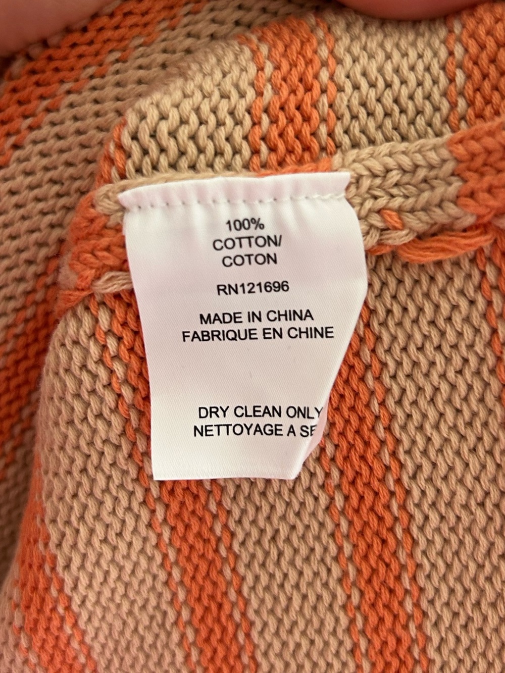 NWOT Anthropologie DemyLee Striped Polo Sweater in Beige and Coral - Picture 6 of 6